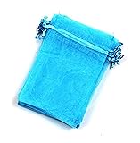 EDENKISS Blue Turquoise Color Drawstring Organza