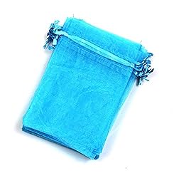 EDENKISS Blue Turquoise Color Drawstring Organza