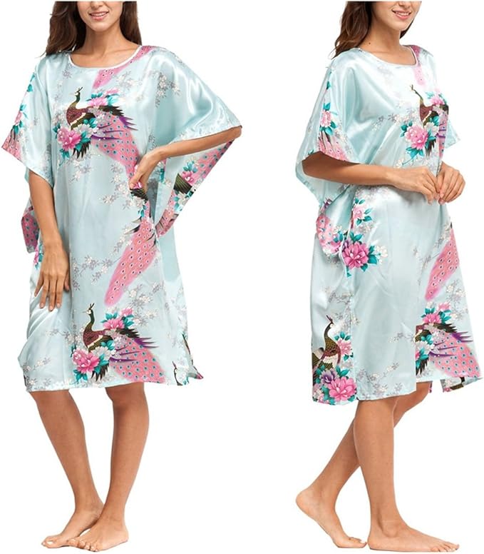 JCNCE Women's Japanese Geisha Kimono Dressing Robes Night Gown Bath