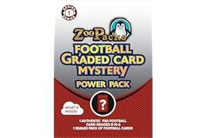 PALOS DESIGNS PSA Football Graded Card Mystery Pack | PSA Graded Football Card + 1 Sealed Pack of Cards | Grade 8+ Guaranteed | Contains One Graded Vintage, Rookie, Legend or Current Star | by Zoo Packs