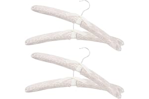 Alasum Pack of 5 Linen Padded Hangers Floral Design Bridal Clothes Hangers Thick Fabric Covered for