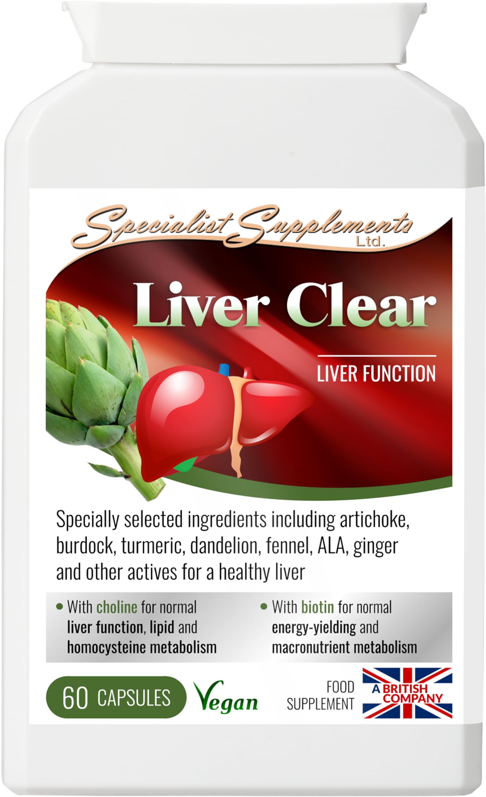 Specialist Supplements Liver Clear Liver Function Support, 60 Capsules