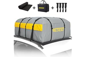 WILDROAD Car Roof Bag Rooftop Cargo Carrier, 21 Cubic Feet Waterproof Roof Luggage Cargo Carrier Bag with Anti-Slip Mat for All Cars Vehicles SUV with/Without Rack (21 Cubic Feet)