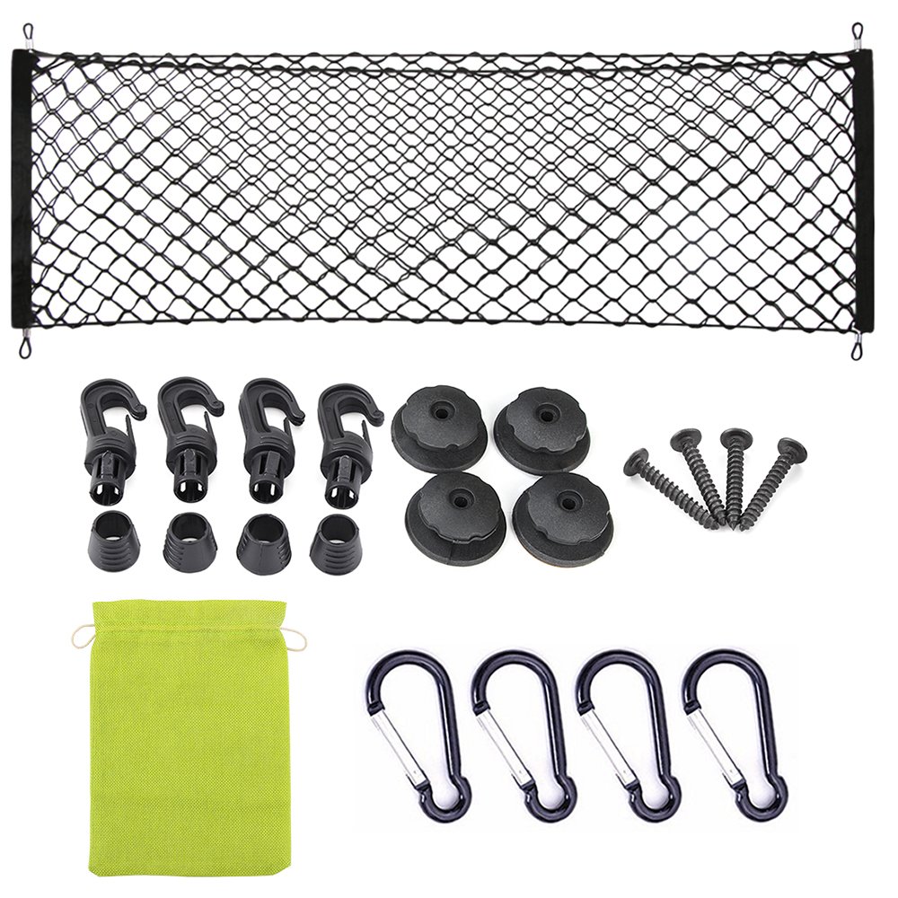 AndyGo Rear Cargo Trunk Storage Organizer Net for Car Plus mounting Points