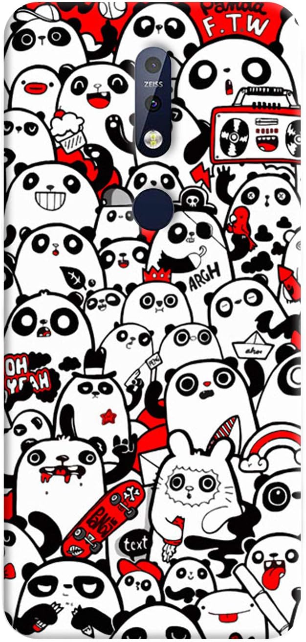 Humor Gang Be A Panda Printed Design TPU Slim Soft Transparent Clear Flexible Silicon Mobile Back Cover for Nokia 7.1"