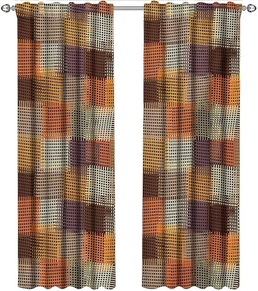 Amazon Com Geometric Curtains Insulated Thermal Grunge