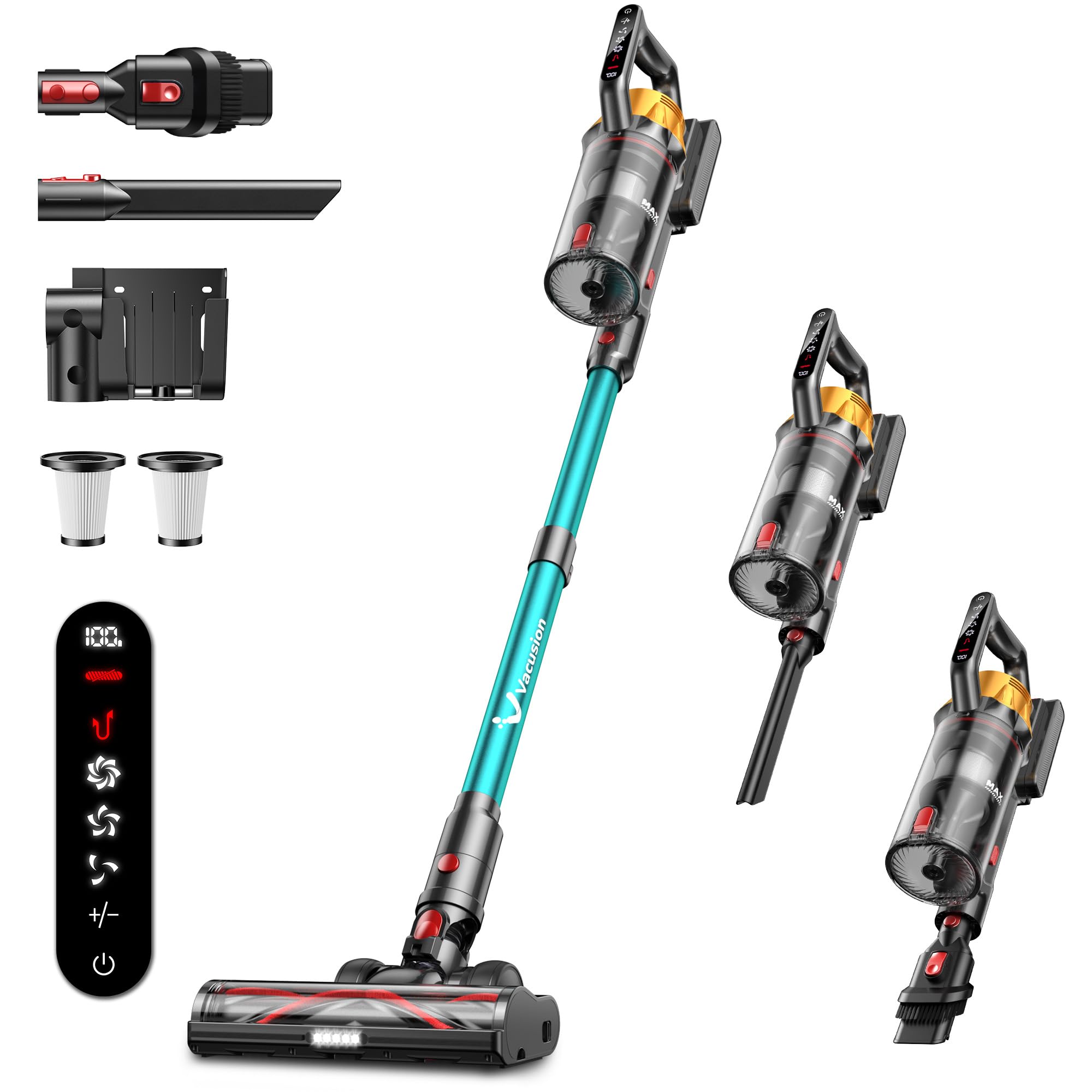 Photo 1 of Cordless Vacuum Cleaner, 650W 55KPa 60Mins Vacuum Cleaners for Home, 8-in-1 Stick Vacuum with Charging Dock Station, Powerful Suction, Rechargeable, Versatile for Carpet, Hard Floor, Pet Hair