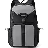 Oumurs Reflective Backpack Motorcycle Backpack Helmet Holder, Water-resistant 1680D Oxford Fabric, 35L Large Capacity, Long Distance Travel Backpack