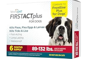 TEVRAPET FirstAct Plus Flea Treatment for Dogs, Extra Large Dogs 89+ lbs, 6 Doses, Same Active Ingredients as Frontline Plus Flea and Tick Prevention for Dogs