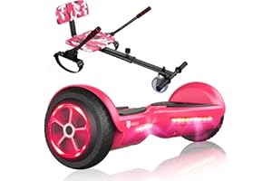 SISIGAD Hoverboard with Seat Attachment, Hoverboard Go Kart Combo, 6.5" Bluetooth Hover Board with Seat Attachment for Hoverboard