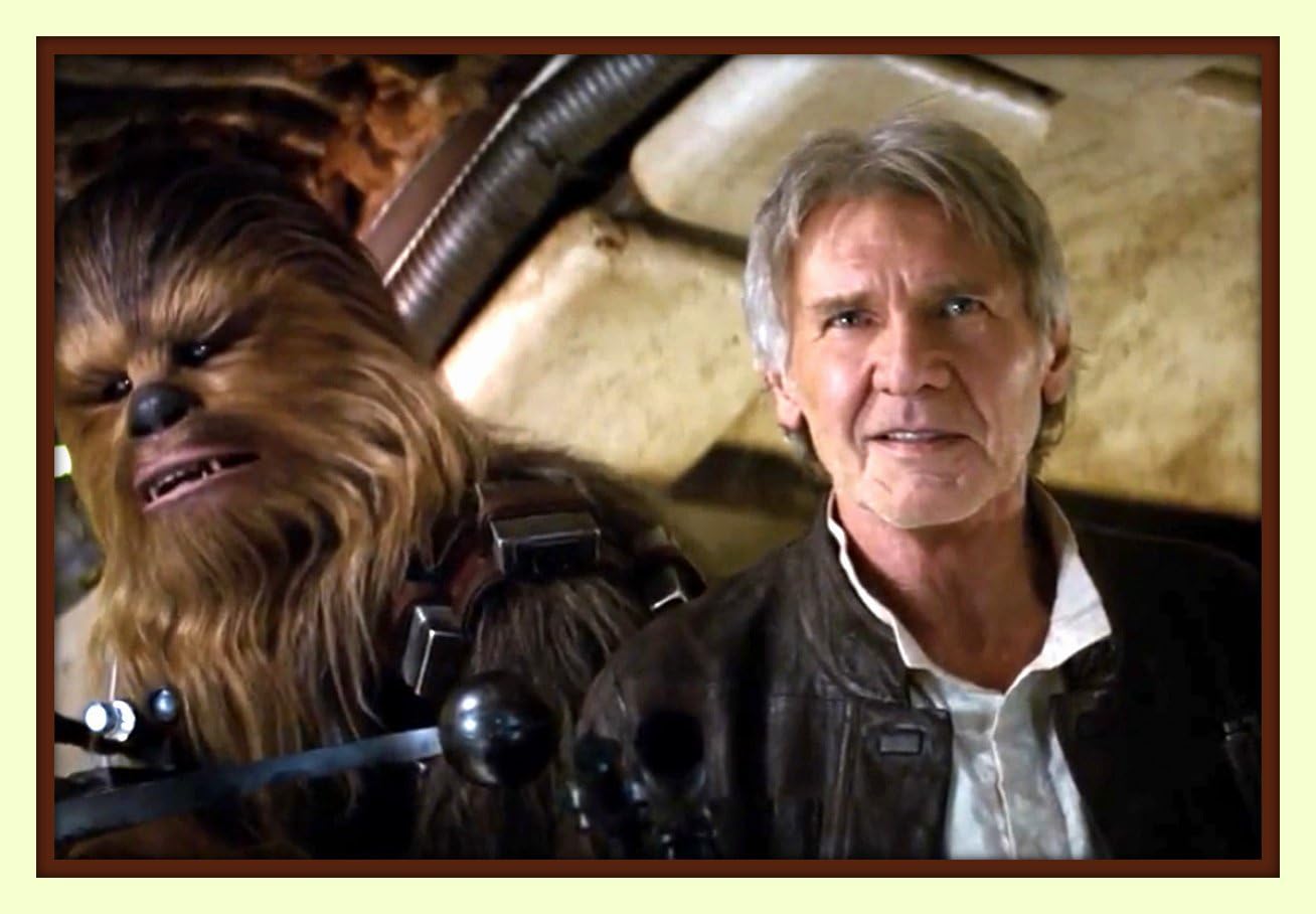 Superb Star Wars 7 the Force Awakens Han Solo and Chewbacca 11x14 Double Matted 8x12 Premium Art Photo Print with Ready to Be Framed Harrison Ford Not Just a Poster