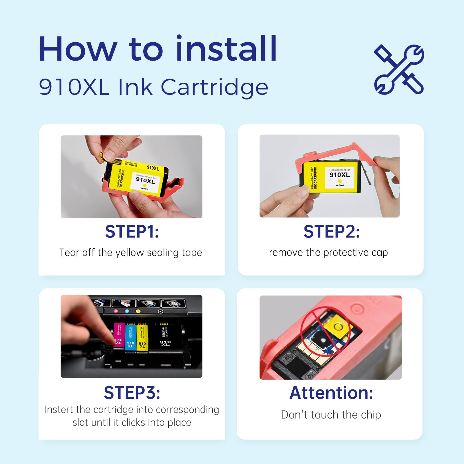 TOKYOINK 910XL Compatible Replacement for HP Ink 910XL Ink Cartridges Black Color Combo Pack for OfficeJet 8010 8010e 8015 8015e 8022 8022e OfficeJet Pro 8020 8020e 8025 8025e 8028 8028e 8035 8035e