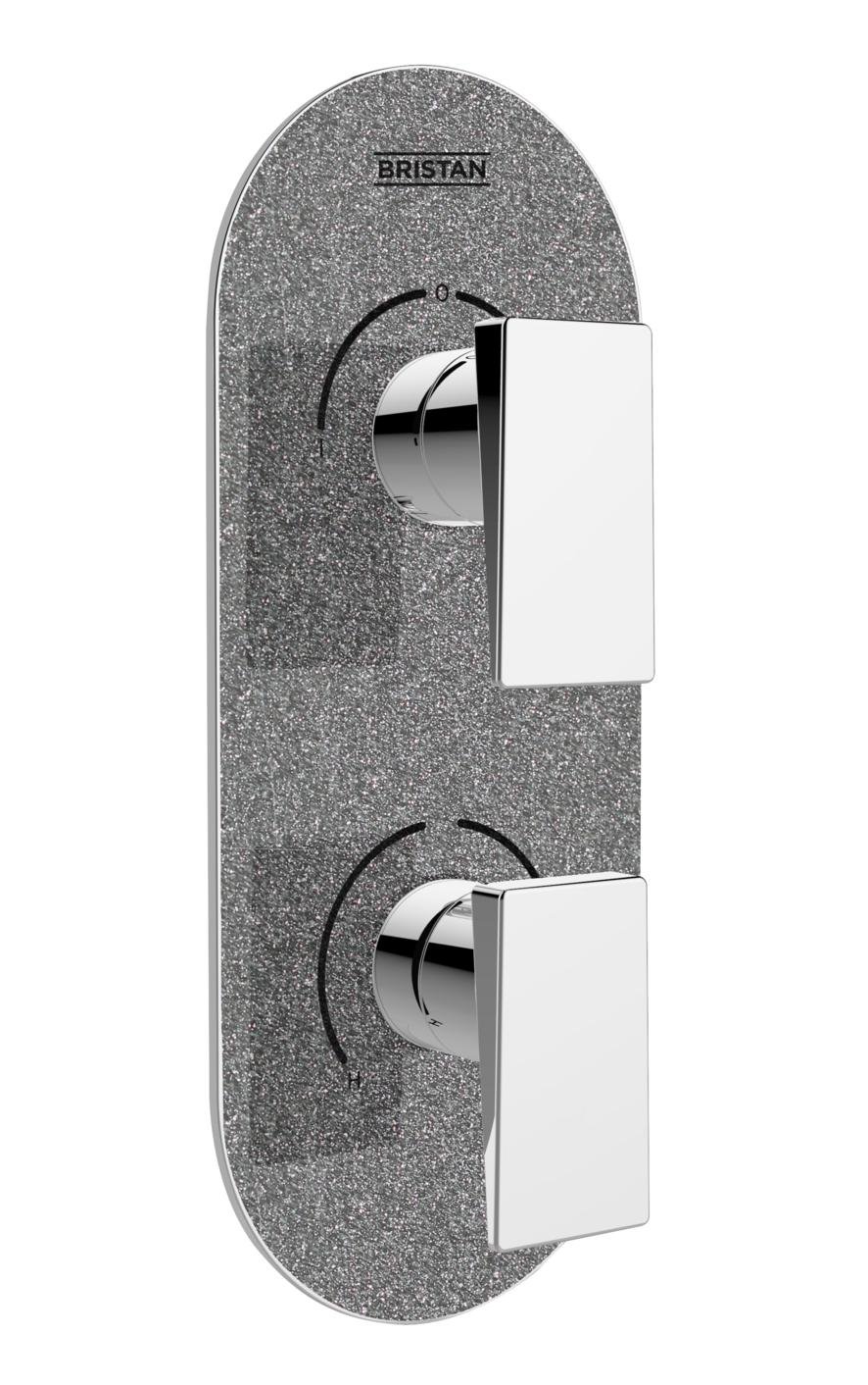 Bristan MSAI SHCDIV GG Metallix Sail Concealed Dual Control Valve and Diverter Graphite Glisten, Chrome/Graphite