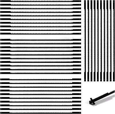 VooGenzek 40 Pcs Scroll Saw Blades Set 10/15/18/24 TPI Carbon Steel Pinned