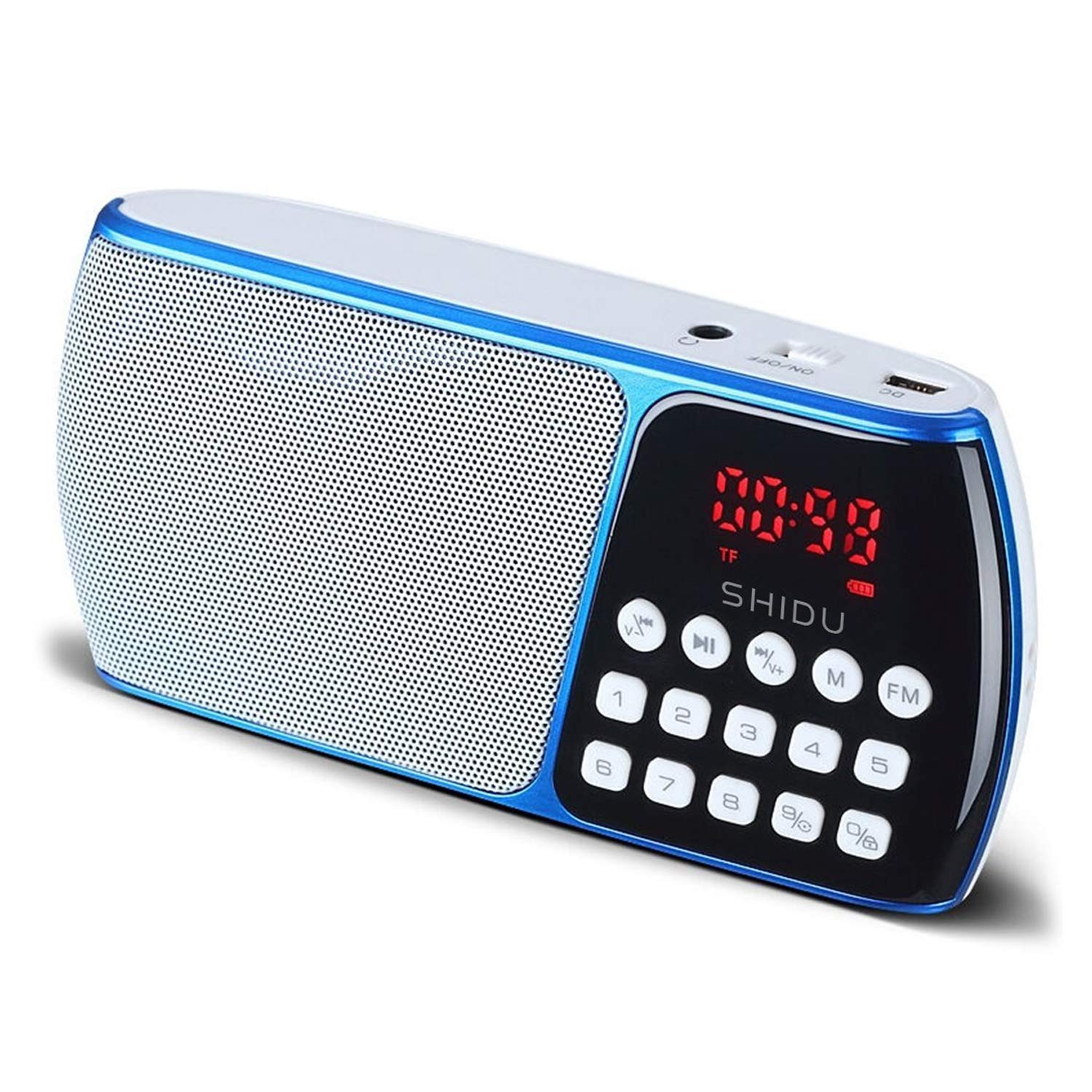 SHIDU SD-S158 Portable FM Radio with TF Card Port, Rechargeable Battery and LED Display