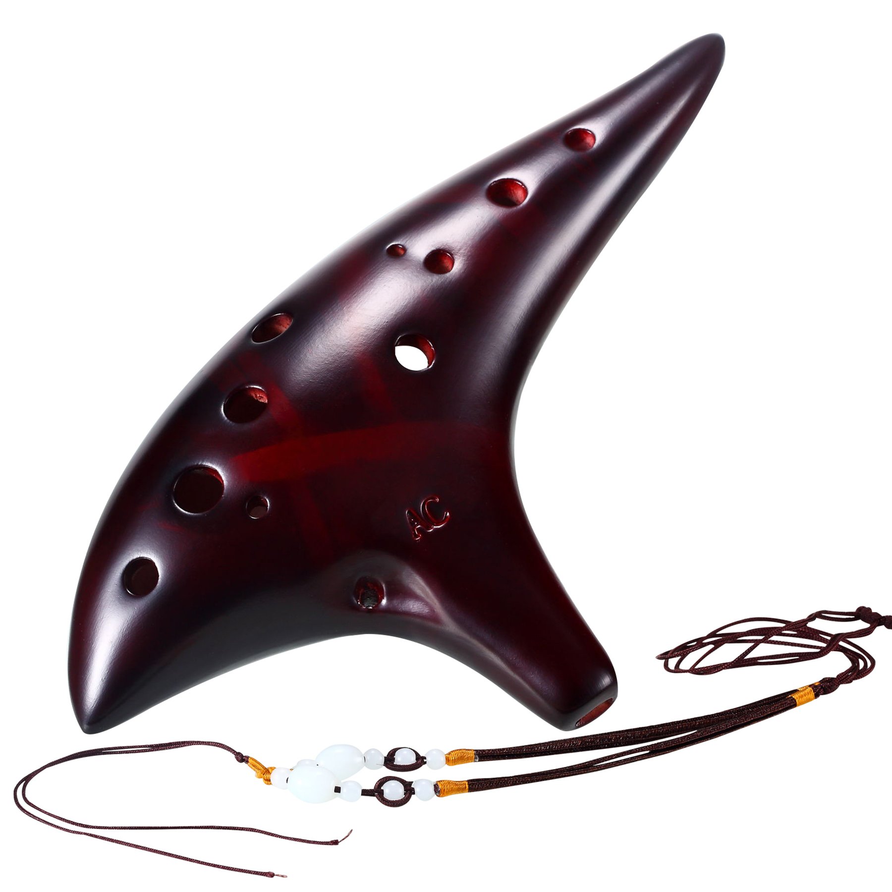 L'Ms Professional 12 Hole Ocarina Ceramic Alto C Ocarina Flute Color Dark Brown 15 71pavT0Xk L