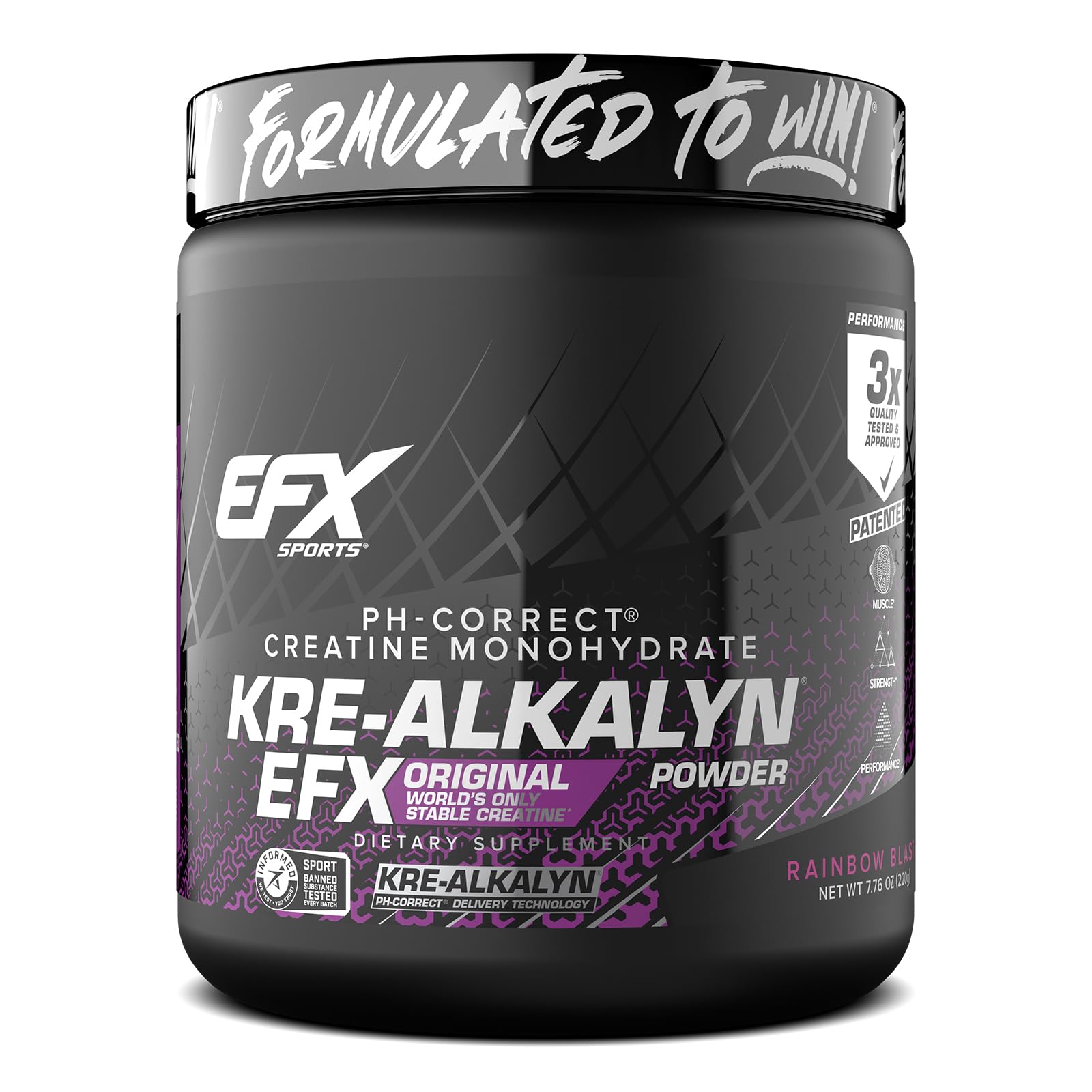EFX Sports Kre-Alkalyn EFX Powder, Rainbow Blast - 220g