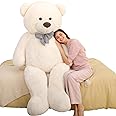 MaoGoLan Giant White Teddy Bear Stuffed Animal 6 Feet,Soft Cuddly Smiling Face Big Life Size Valentines Teddy Bear Plush Gift for Boyfriend Girlfriend,Brithday