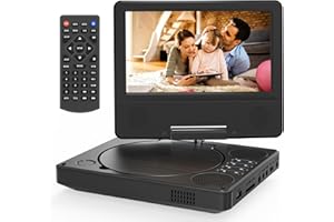 PJGCWB 9.5" Portable DVD Player for Kids and Car, 7.5" Swivel HD Screen with 4-6 Hours Built-in Battery, Support Sync Screen to TV, Support SD Card/USB/Multiple Disc Formats