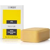 111MedCo 6% Sulfur Skin Cleansing Bar, Medicated Acne Treatment Soap for Face, Chest and Back, Helps Dry Excess Oil and Clear Clogged Pores, 4 oz