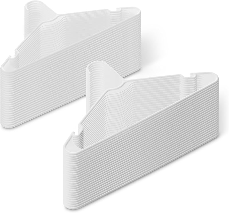 Perchas de plástico para Ropa, tamaño de Adulto, Color Blanco, Paquete de 50 — foto 1 de 5