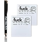 Funny Gifts for Women Men,Gag Gifts Pad and Pen, 3 Pcs Small Notepad and Pen Set, White Elephant Gifts Desk Accessories for F