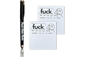 Funny Gifts for Women Men,Gag Gifts Pad and Pen, 3 Pcs Small Notepad and Pen Set, White Elephant Gifts Desk Accessories for F