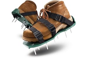 Ambitelligence Lawn Aerator Shoes with Heavy Duty Spikes Aeration Shoes for Lawn Yard Garden Soil Grass Aerator Tool