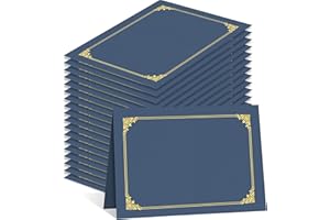 HAUTOCO Certificate Holders 50 Packs Navy Blue Diploma Covers Gold Foil Border Diploma Holders for Letter Size 8.5x11 Award Certificates, Cardstock, Document Papers