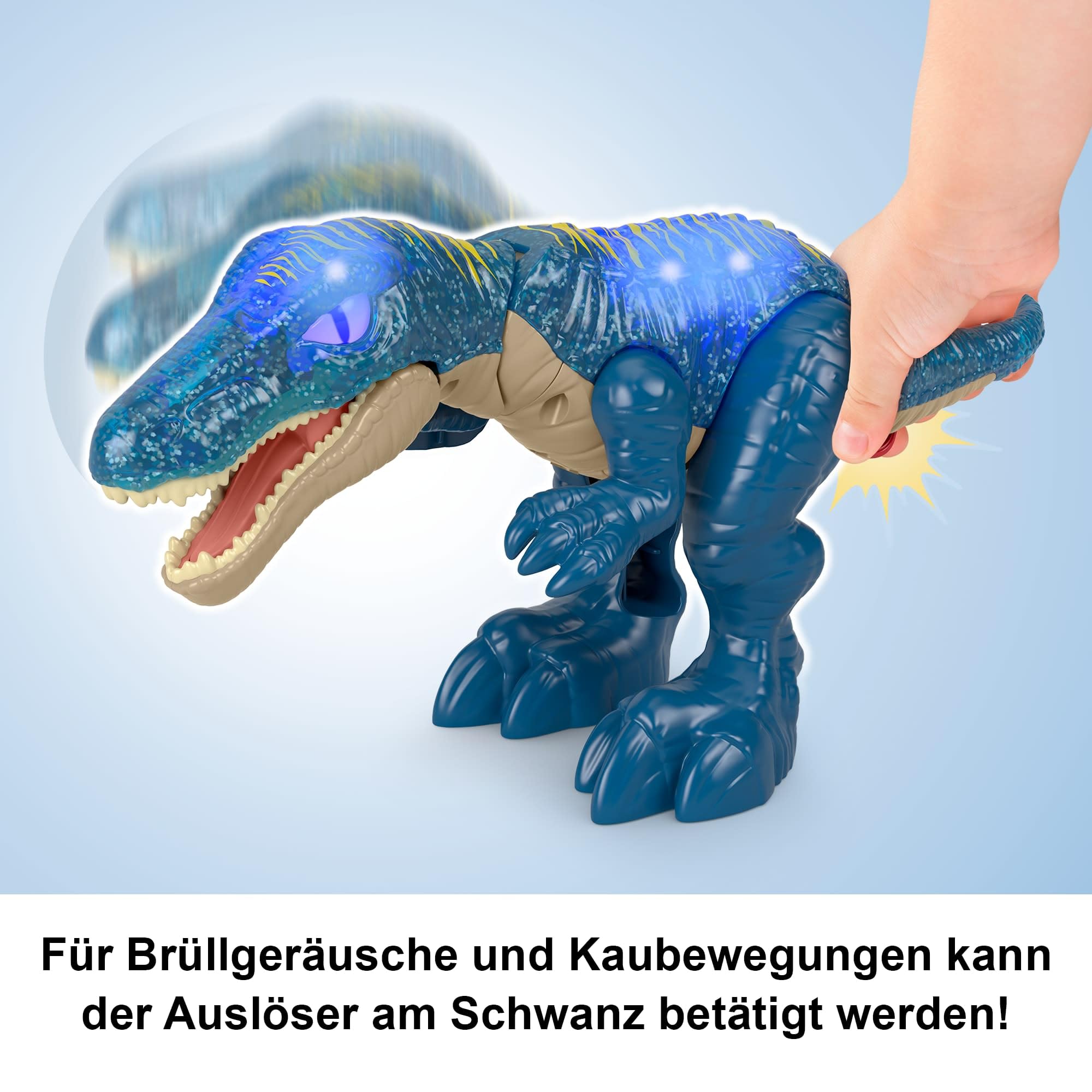 Fisher-Price Imaginext Jurassic World Dinosaurierspielzeug Knurrender Leucht-Baryonyx mit Licht, Geräuschen und Beißfunktion für Kinder ab 3 Jahren, JCT48 3