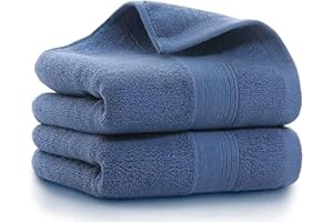 LRUUIDDE Bathroom Hand Towels 2 Set,Cotton Hand Towel for Bath, Hand, Face, Kitchen, Super Soft, Highly Absorbent, Machine Washable, Size 14" x 30" (Blue)…