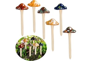 AIGEL Garden Decor Mushrooms, Ceramic Mushroom for Garden Fairy Yard Decoration DIY Ornament for Dollhouse Potting Shed Flowerpot Plants Lawn Garden Outdoor Statue
