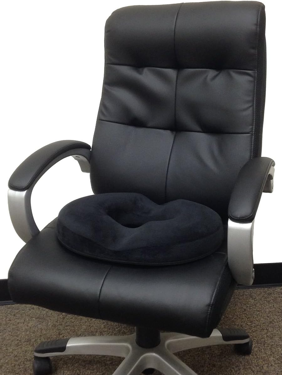 Kieba Hemorrhoid Treatment Donut Tailbone Cushion, Prostate Pillow, Pregnancy, Post Natal, Bed Sores, Coccyx, Sciatica, 18 Inches. Ultra Premium Comfort Foam (Black): Health & Personal Care