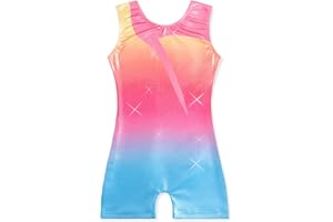 EQSJIU Toddler Leotard for Girl Gymnastics Sleeves Sparkly Tumbling Dance Leotards for Baby Girls Kids Teens 1-10 Years
