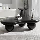 YAOBAO Cloud Shaped Coffee Table, Cloud Center Tables with 3 Ball Legs | Modern Irregular Design Center Table Living Room Unique Modern Cartoon Style Coffee Tables