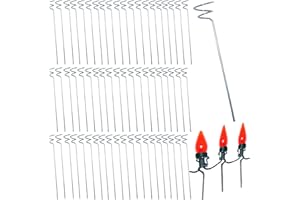 GENERIC 60Pcs 12 Inch Metal Christmas Light Stakes Christmas Yard Lights Stake Xmas Yard Lawn Light Stakes Heavy Duty Holiday Light Stake for C7 C9 Ground Stakes for Xmas Lights on Garden Driveway Pathway