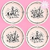 XO, Fetti Party Western Paper Plates - 24pcs | 9" | Rodeo Bachelorette Decor, Cowgirl & Cowboy Kids Bday Tableware