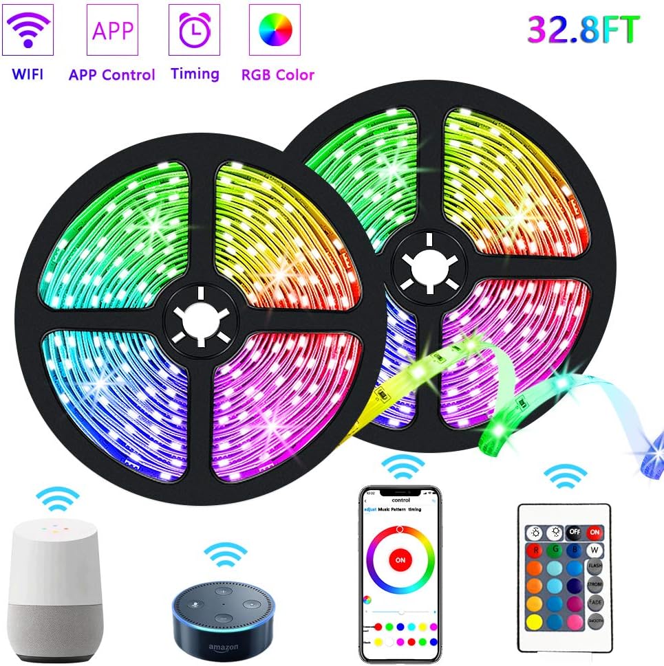 32.8ft WiFi Non Waterproof LED Strip Lights