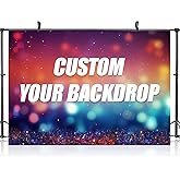Custom Backdrop Personalized Backdrop Picture Customize Customized Back Drop Banner Custom Made Photo Backdrops Customizable Design Your Own Logo for Photography Gift Christmas Birthday (7x5FT)
