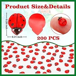 200 Pcs Mini Resin Ladybug Decor for