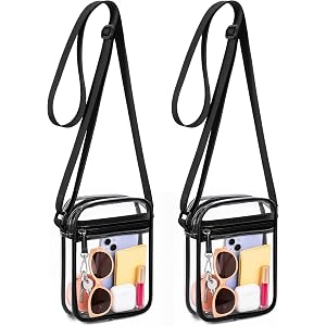 TILYMOL Clear Bag for Stadium Events, PVC & TPU Clear Crossbody Bag | Sports Messanger Bag with Keychain Design, Clear Purse