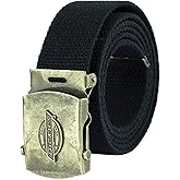 Dickies mens Cotton Web Belt With Military Logo Buckle
