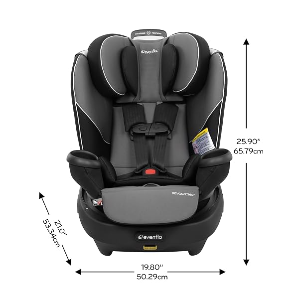 EVENFLO REVOLVE360 EXTEND CONVERTIBLE CAR SEAT WITH 360 DEGREE ROTATION, EXTENDED REAR-FACING, FORWARD-FACING, BOOSTER MODE, AND SECURE LATCH INSTALL, AINSLEY
