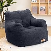 Cvortll Bean Bag Chair with Filler, Bean Bag Sofa with Tufted Soft Stuffed Filling, Fluffy and Lazy Sofa, Comfy Cozy BeanBag Chairs with Memory Foam for Dorm, Apartment, Living Room (Blue)