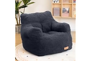 Cvortll Bean Bag Chair with Filler, Bean Bag Sofa with Tufted Soft Stuffed Filling, Fluffy and Lazy Sofa, Comfy Cozy BeanBag Chairs with Memory Foam for Dorm, Apartment, Living Room (Blue)