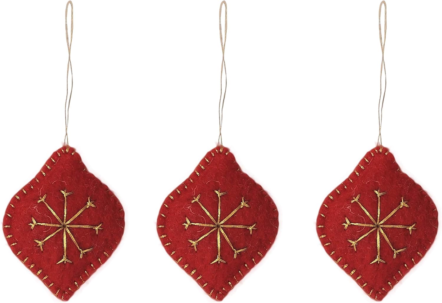 Amazon Com De Kulture Hand Made Felt Oval Hearts Ornament Set Of