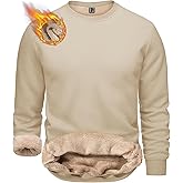 TACVASEN Men's Crewneck Sweatshirt Warm Sherpa Lined Thermal Sweatshirts Heavyweight Long Sleeve Winter Fleece Pullover Shirt