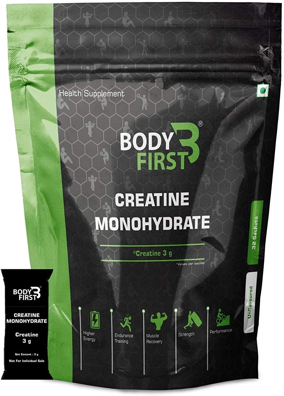 Body First Micronized Creatine Monohydrate Unflavoured Sachets (96 g) - Pack of 32