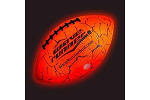 Wave Runner LED Light-Up Football - Glow in The Dark Football Games- Size 10.35 in. with Pump and Batteries Included | Perfect Football Game Gifts for Teen Boys Ages 7-15 Football Fans & Players