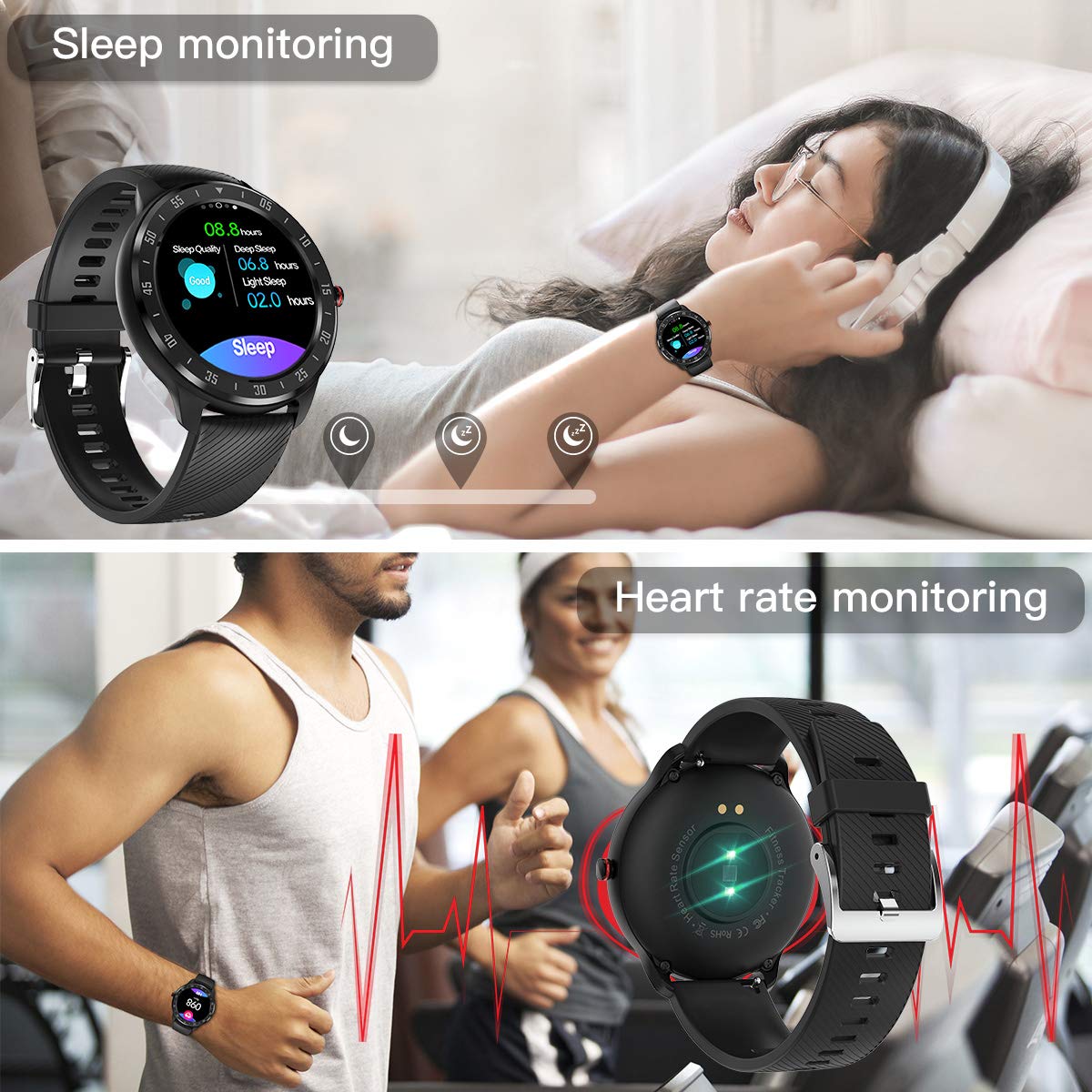 CanMixs Smart Watch Fitness Tracker, Full Touch Screen Sports Watch, CM13  Smartwatch Activity Tracker with Heart Rate Sleep Monitor SMS Call  Notification, IP67 Waterproof Pedometer Watch for Men Women - Buy Online -